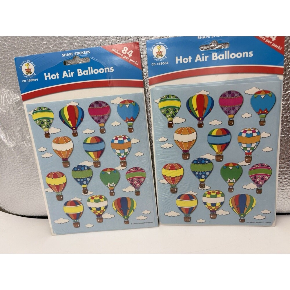 Carson Dellosa Hot Air Balloon Stickers CD-168064 Sealed 84 + 3 Sheets